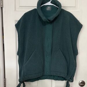 Free People Green Fleece Vest  Size S NWOT